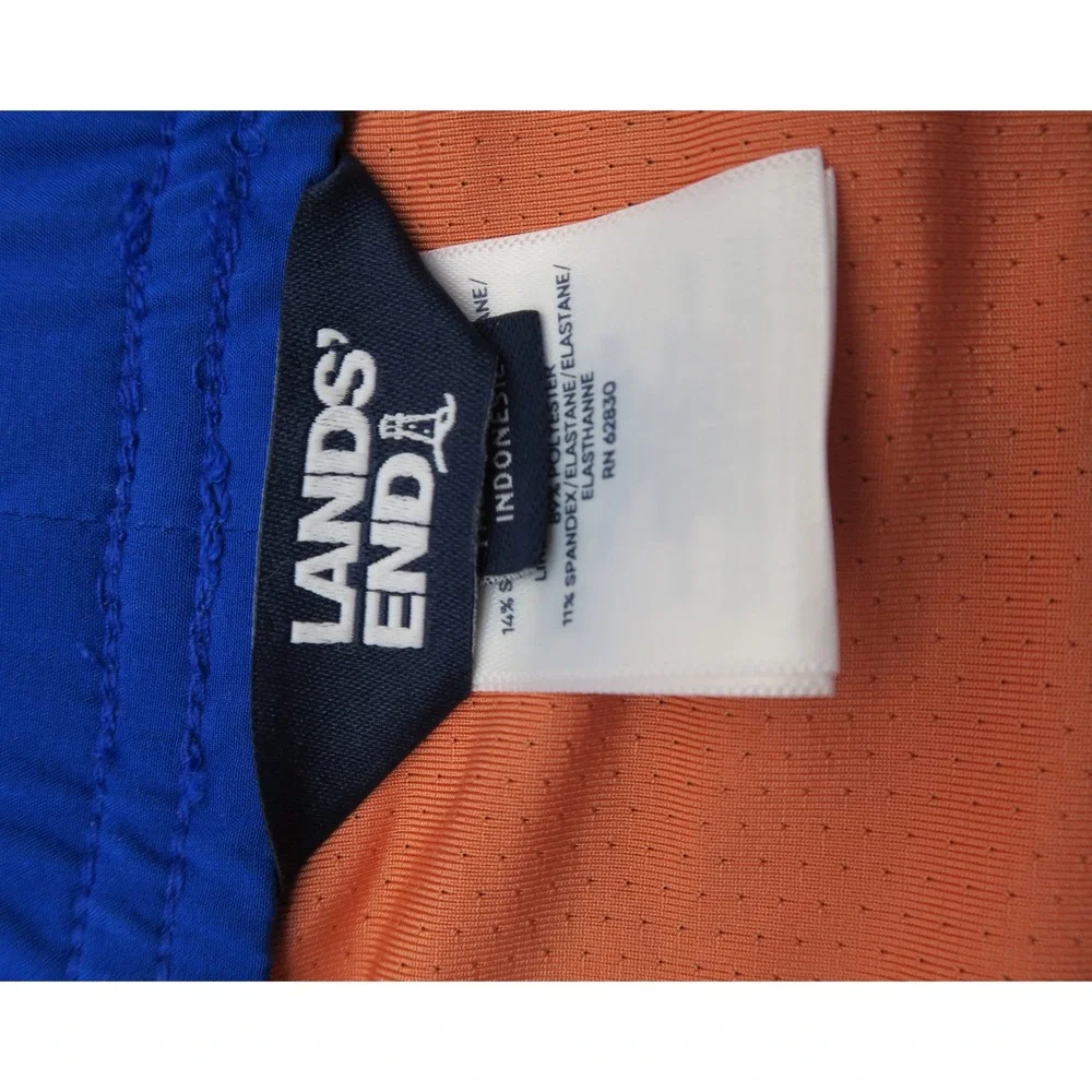 Lands' End Boys Blue Water Swirl Board Shorts with Compression Liner XXL 18H-20H